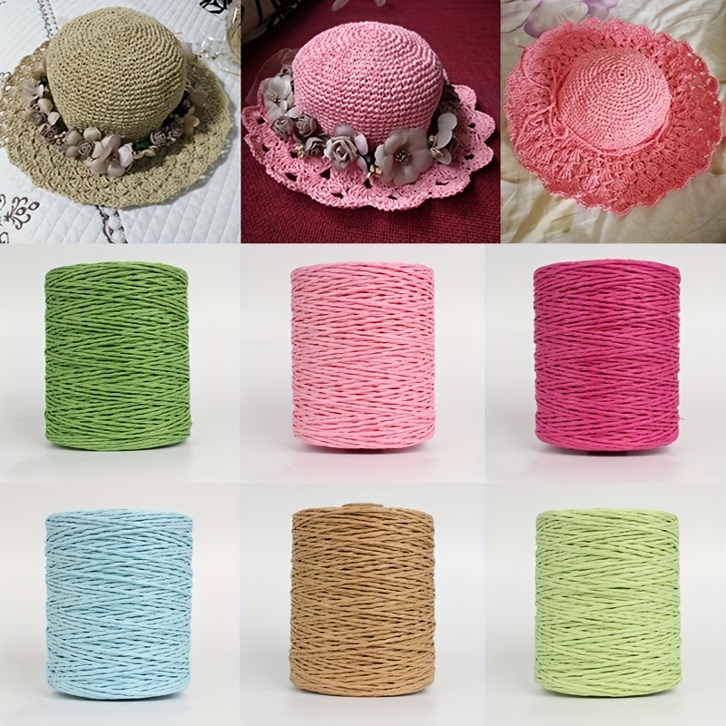 ✪ Raffia Yarn Soft Cotton Raffia Straw Yarn Length 150m Colorful Thread DIY  Weaving Material for Straw Bags Baskets Hat 