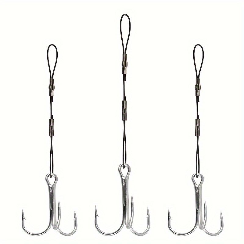 50/100pcs Fishing Hook Sharpened Treble Hooks Size 1/2/4/6/8/10 1/0 Hook  Tackle