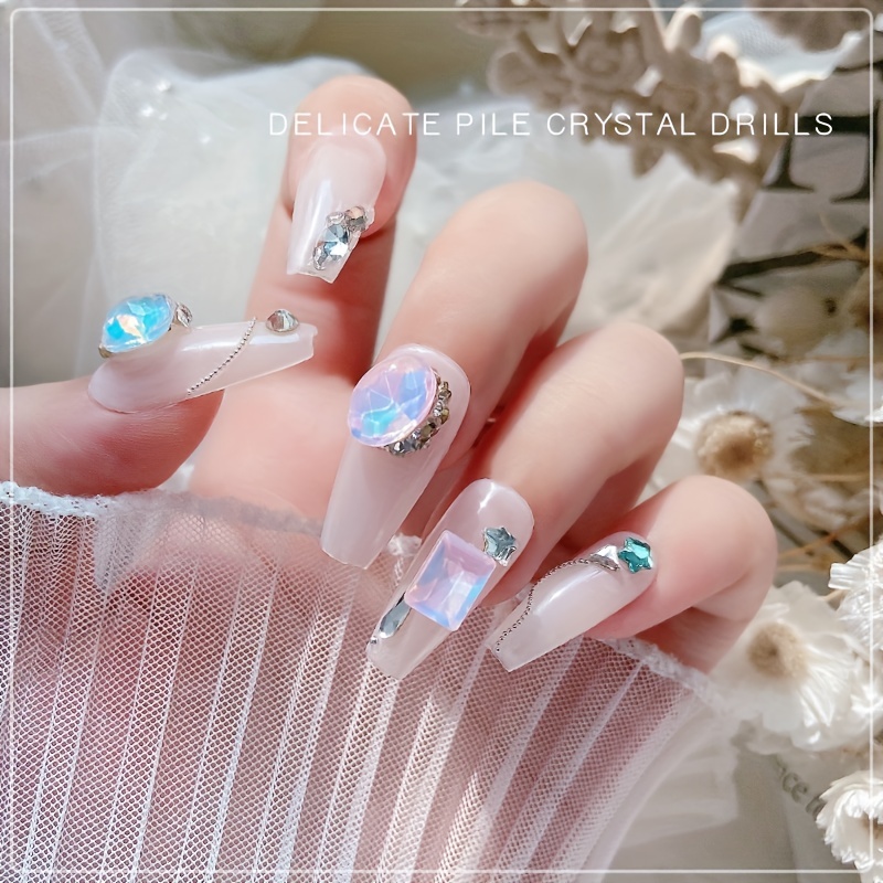 About pointed Back Nail Art Rhinestones glass Nail Art - Temu