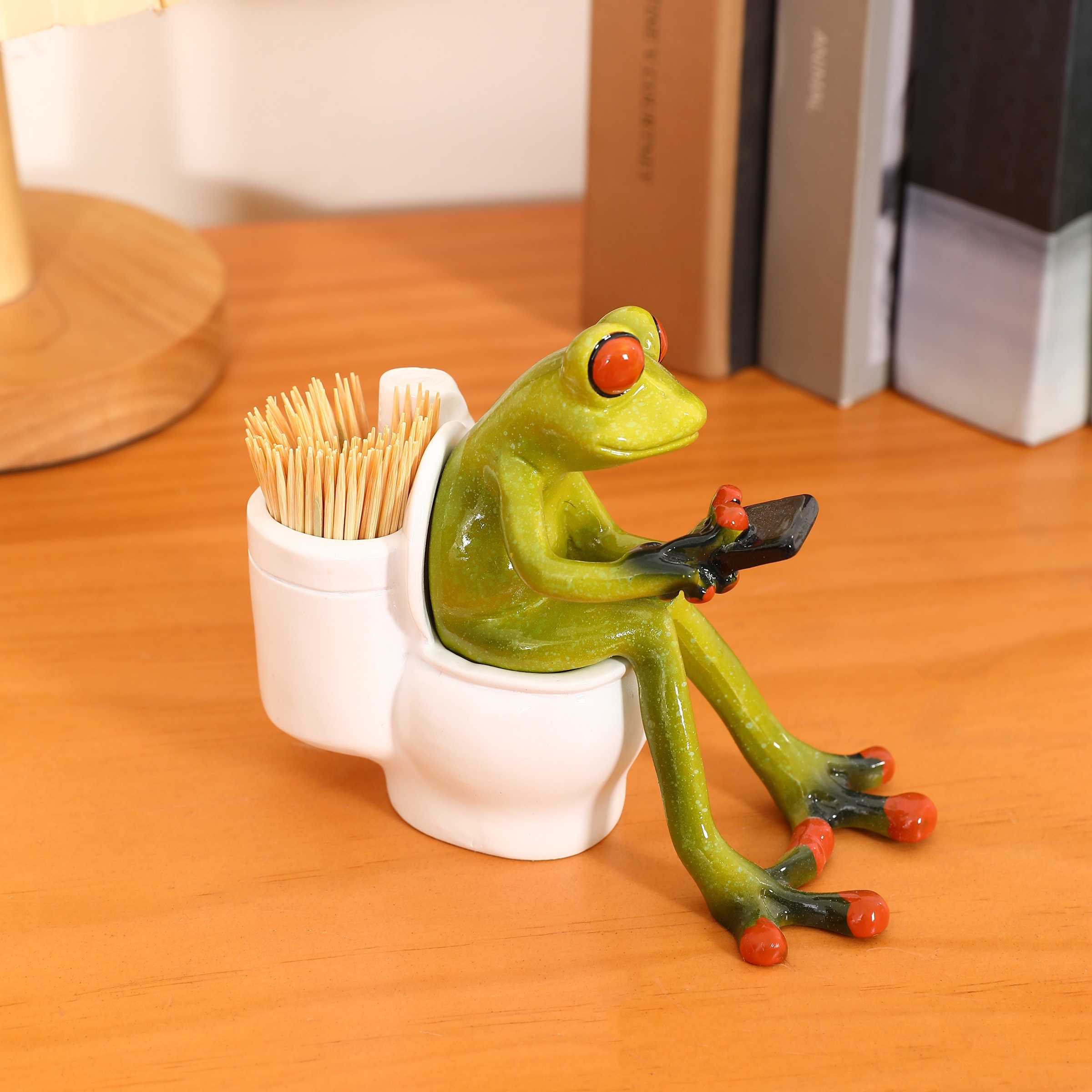 Funny Frog Figurine, Funny Office Decor, Frog Figure, Frog Statue