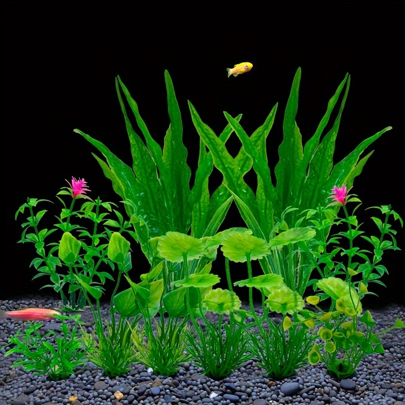 10pcs Fish Tank Accessories Green Plants Green Fish Tank Decorations  Aquarium Decor Plastic Plants, Free Shipping On Items Shipped From Temu