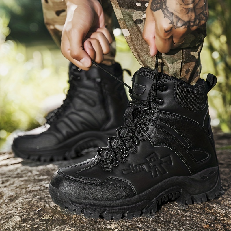 Mens Trendy High Top Lace Up Tactical Boots Casual Outdoor Training  Military Shoes With Assorted Colors - Men's Shoes - Temu