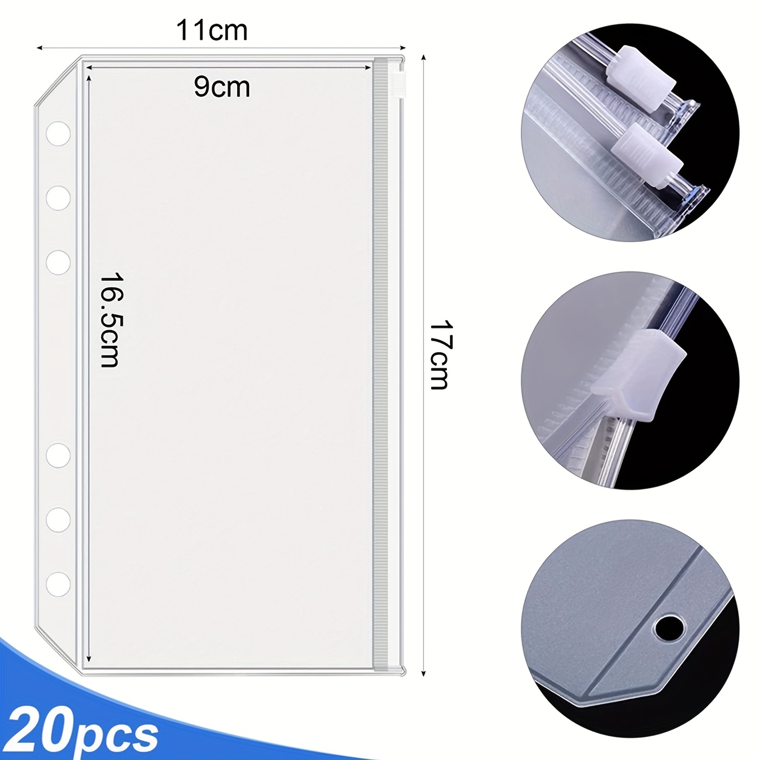 Pocket Zipper Organizer Fits For GM Size Agenda - PVC envelope size A5