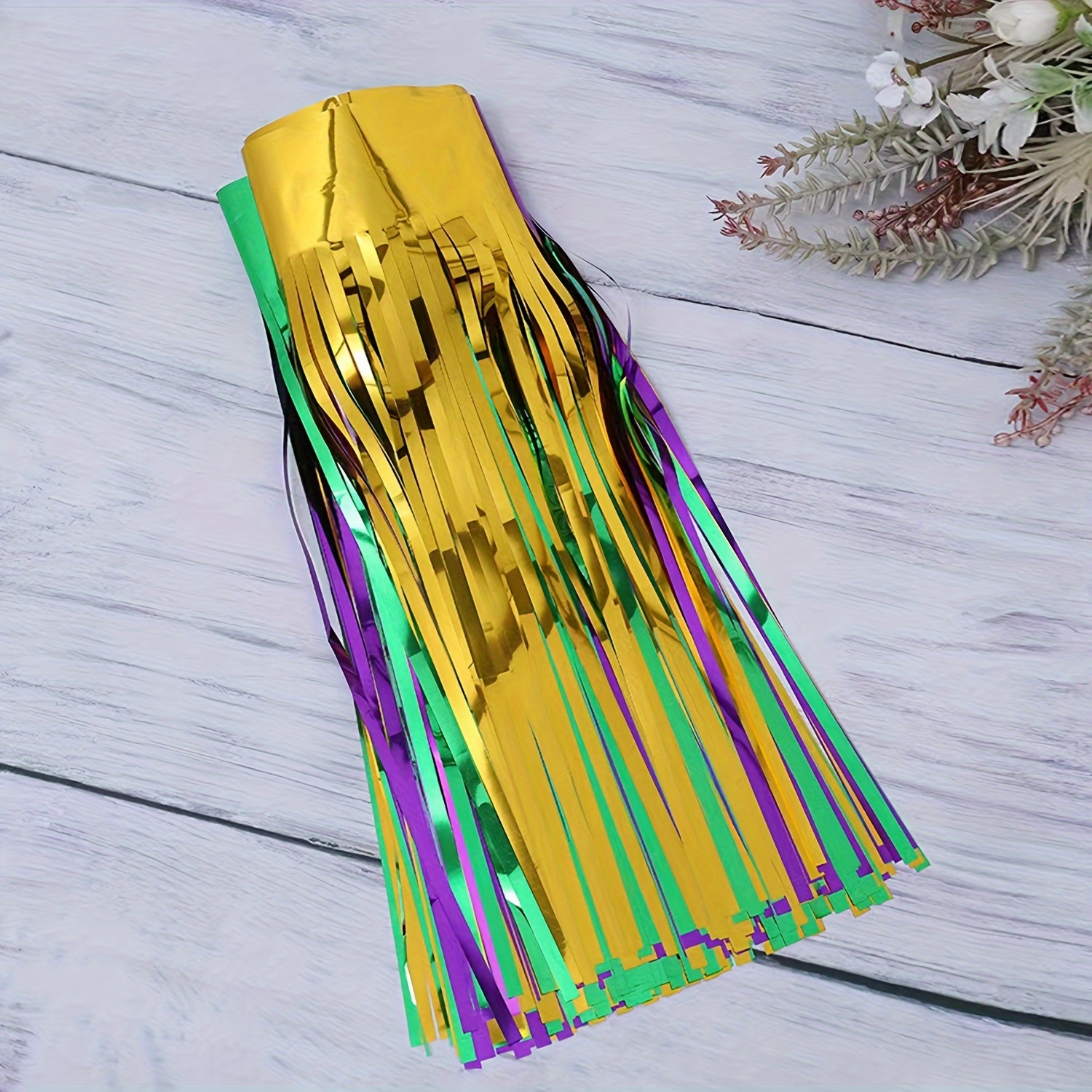 mardi gras metallic tinsel vest