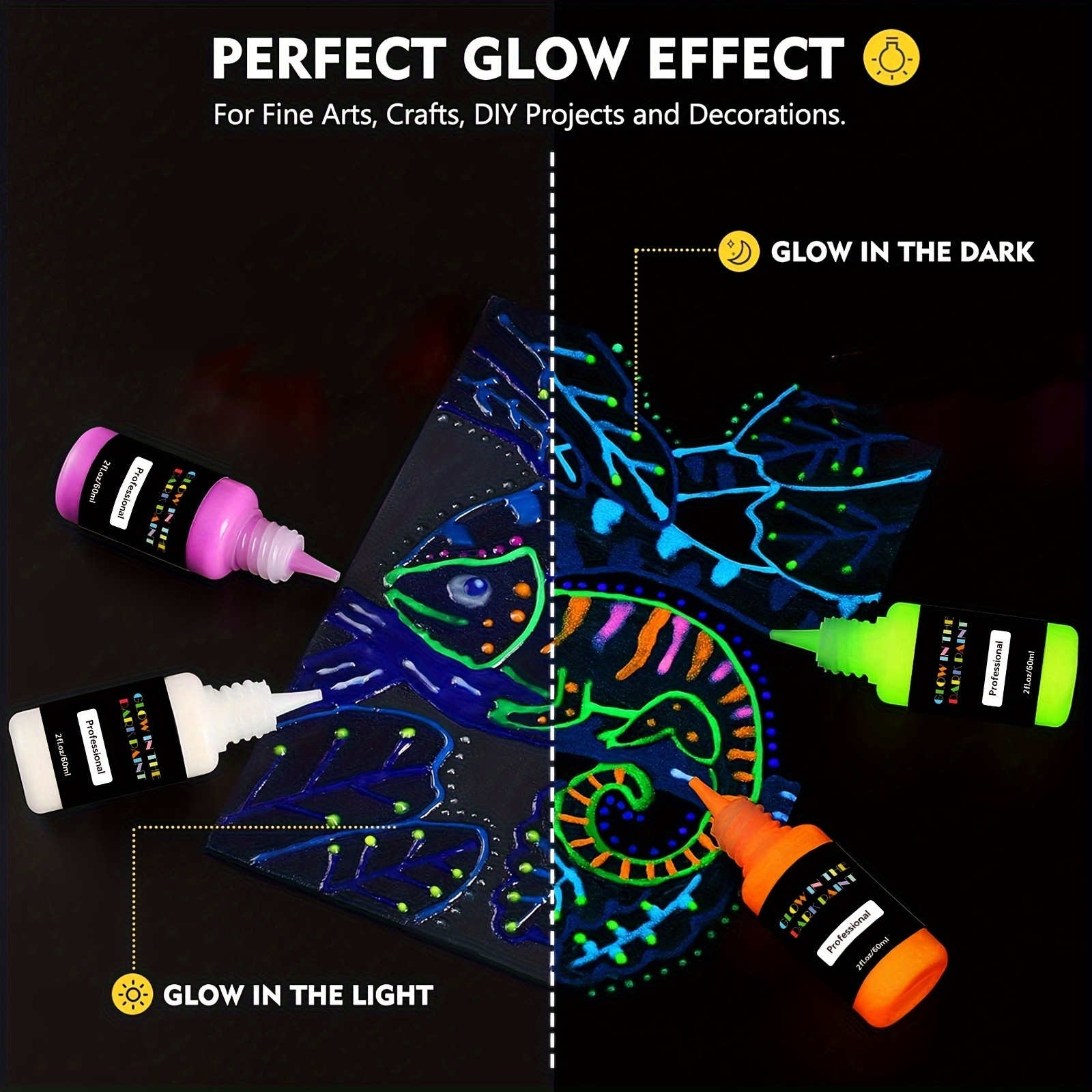 12color For Choice Extra Bright Colors Glow Luminous Paint - Temu