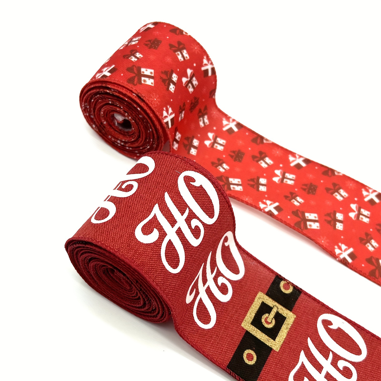 LOUIS VUITTON Red Gift Ribbon with Gold Lettering 2 yards