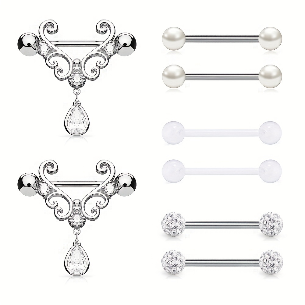 Fake Nipple Ring Jewelry Stainless Steel Face Non-Piercing Rings Clip On  Unisex