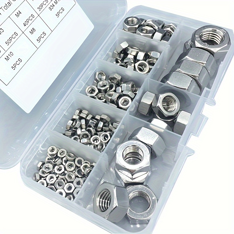 Hex Nuts 304 Stainless Steel Hexagon Full Nut - DIN 934 M3 M4 M5 M6 M8 M10  M12
