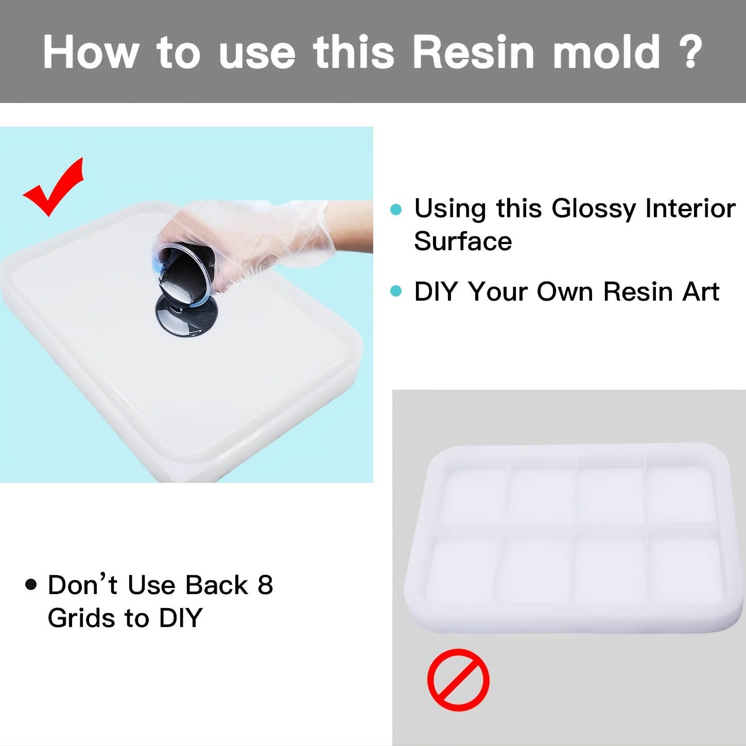 DIY Silicone Resin Tray Mold Vanity Tray Serving Tray Epoxy Resin Casting  Mold 