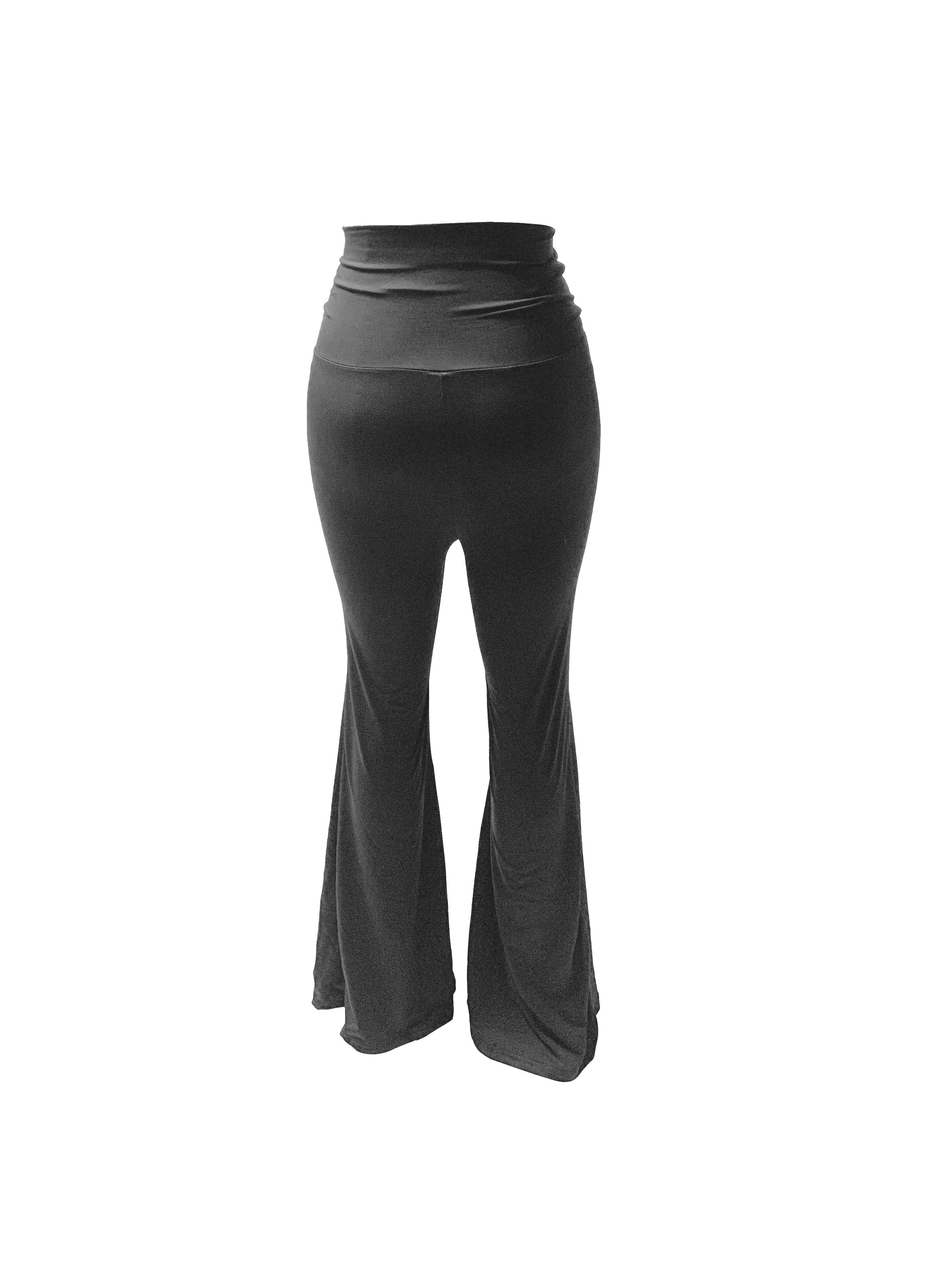 Black Pants Bell-Bottom High Flare Elastic Trousers Yoga Dance Pants Women  Skinny Black Dress Pants for Women