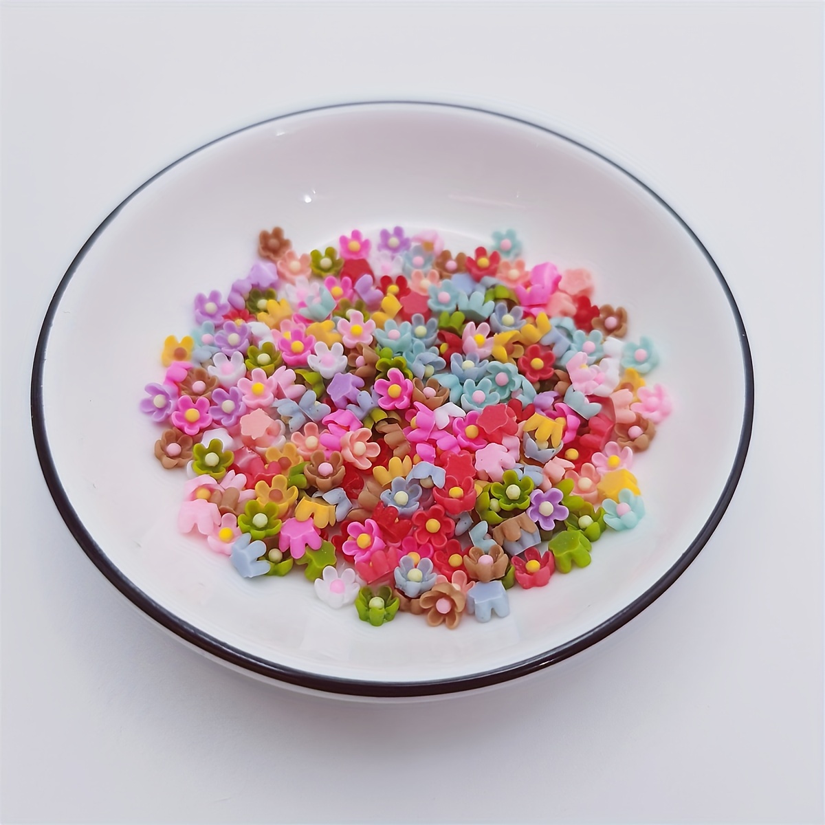 Random Mixed Mini Resin Flowers Fatback Daisy Sunflower Rose