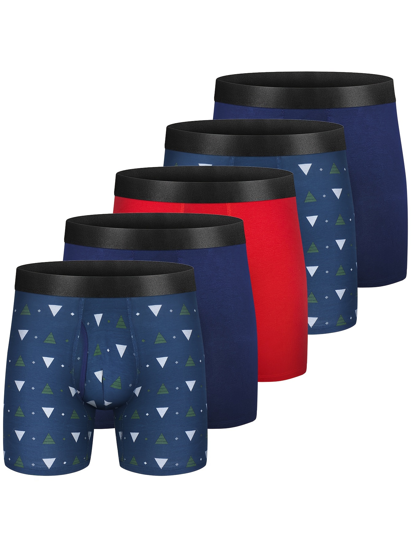 5Pcs Boxer Briefs Non-compressive Cotton Wide Comfortable Shorts