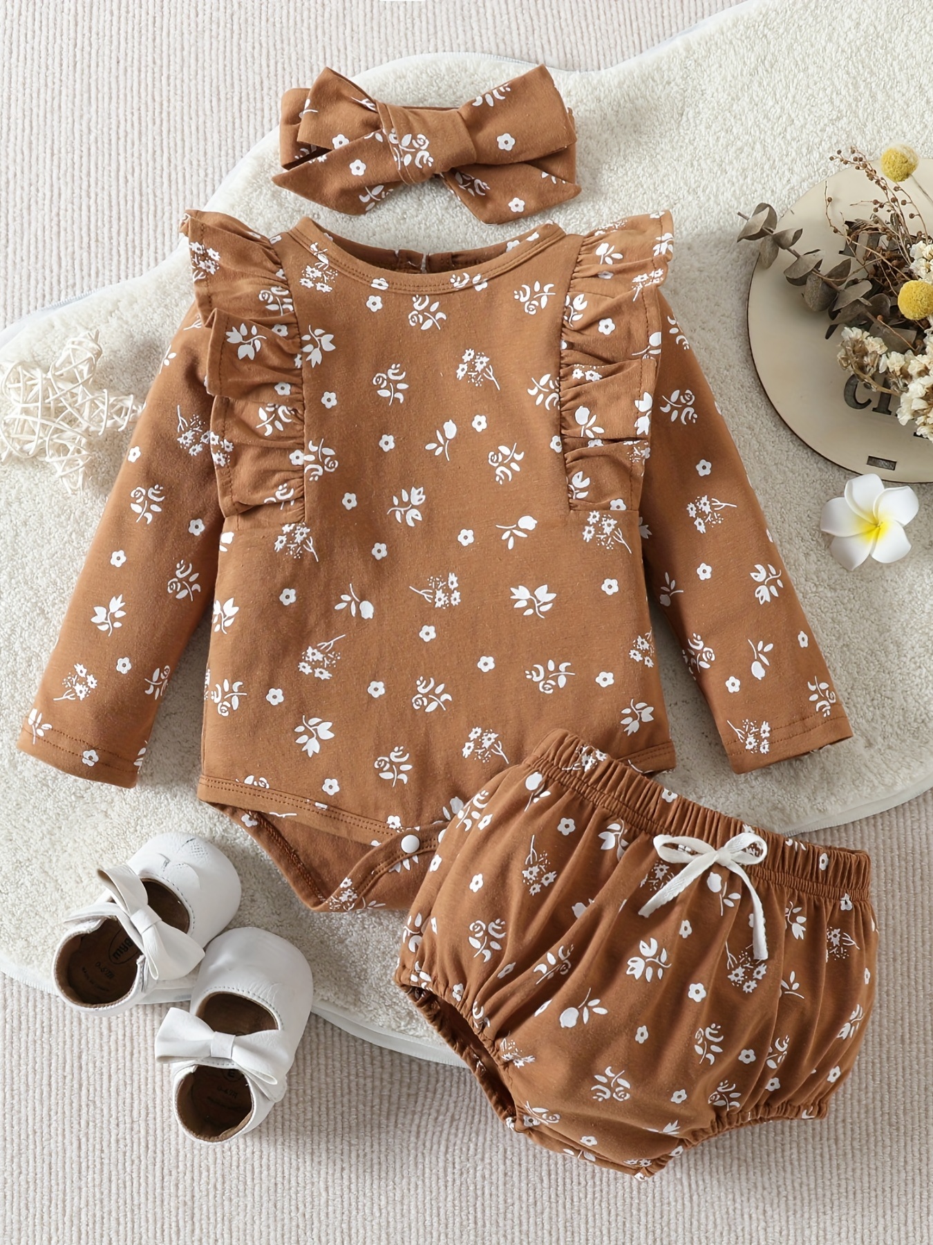 Newborn Baby Girl Clothes Romper Shorts Set Floral Summer Outfits