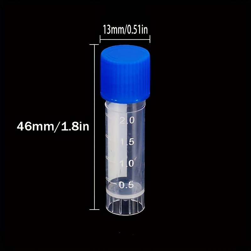 10pcs Lab Chemical Plastic Test Tube Vial Sealing Cap Container 2ML