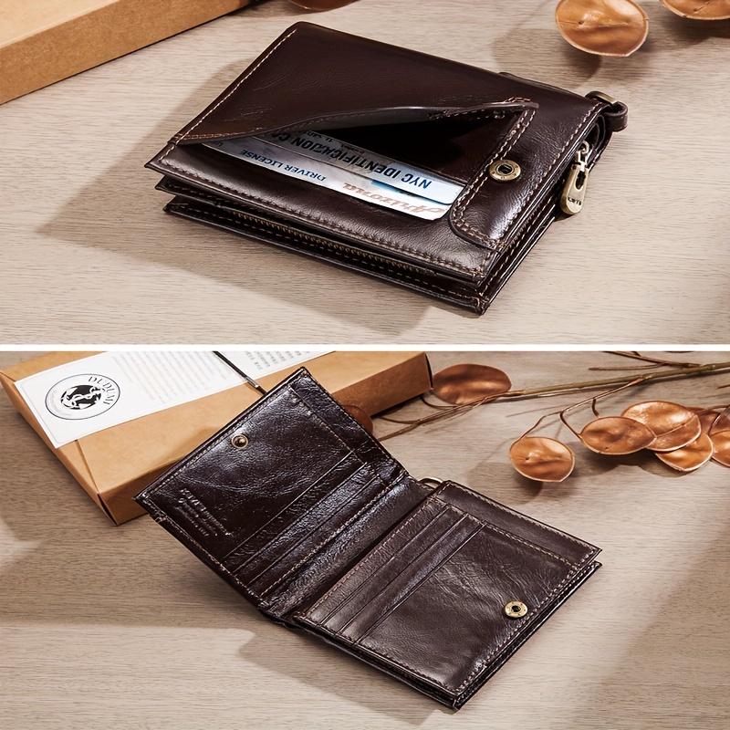 Men's Large RFID Blocking Bifold Leather Wallet