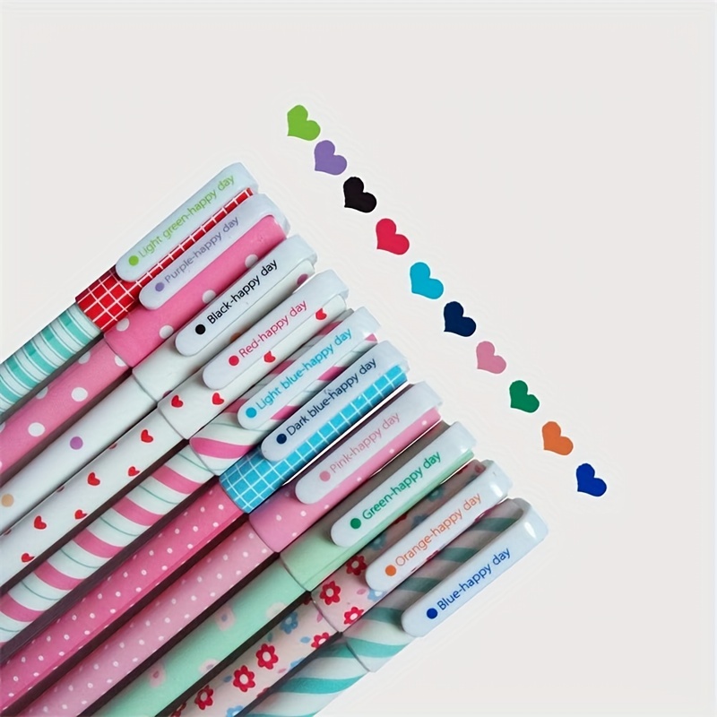 Colorful Gel Pen Set Kawaii Blue Ballpoint Pen For Journal - Temu