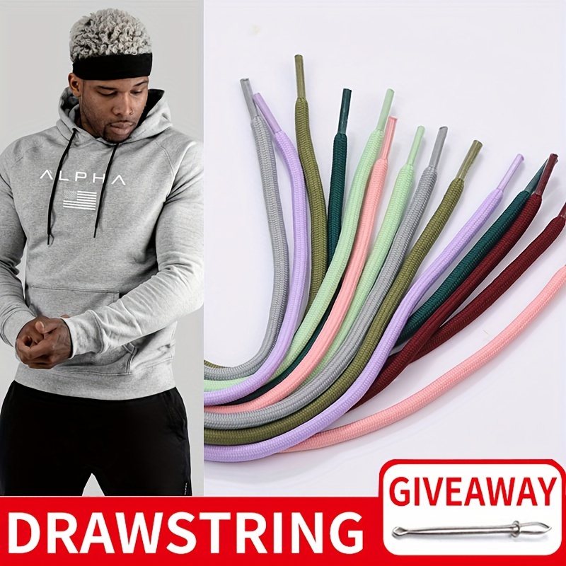 Replacement Drawstring for Shorts - 10Pcs Durable Hoodie String Replacement  in 5 Colors, 52Inches Drawstring Replacement with 3 Drawstring Threader  Tool for Pants Sweatshirt Hoodie