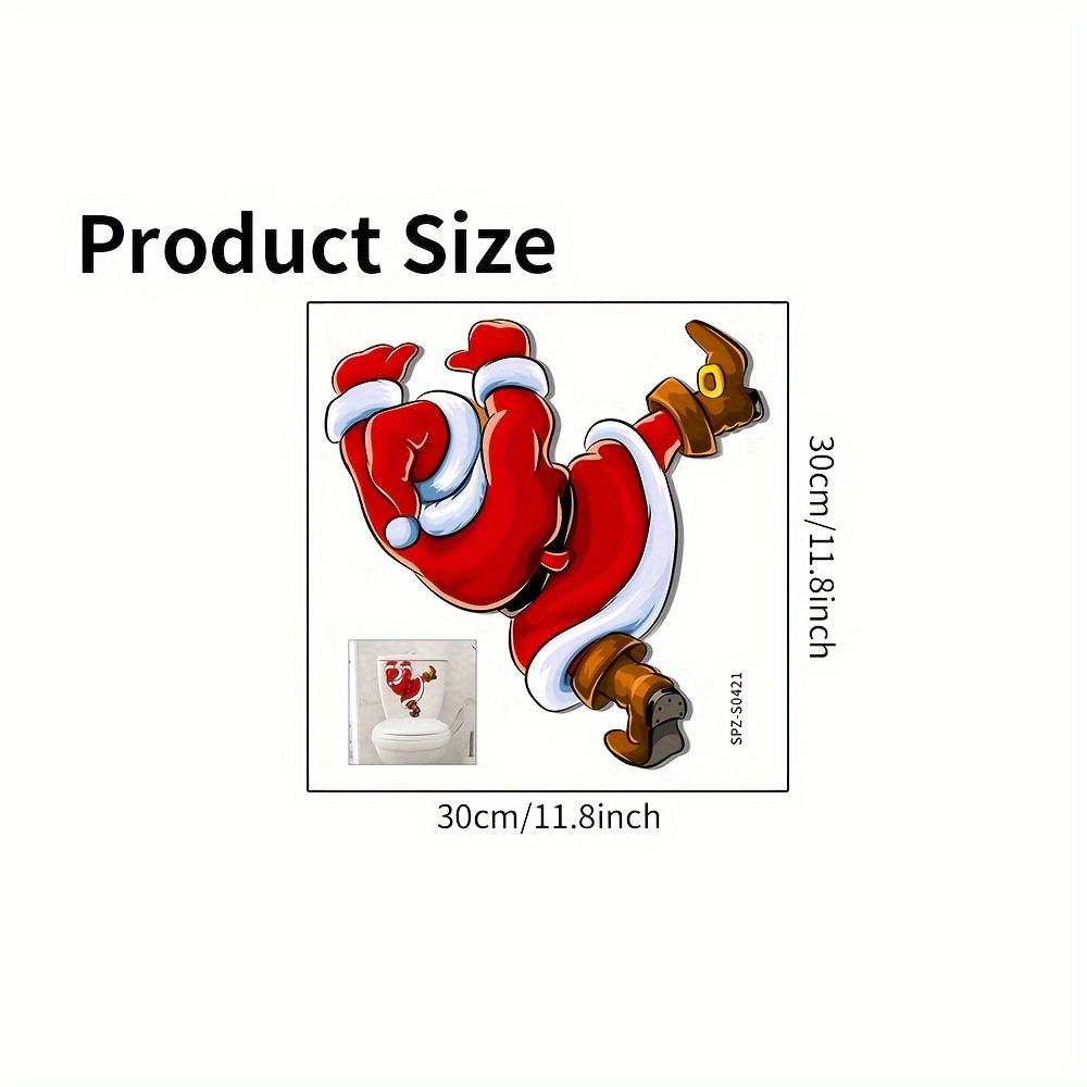 Climbing Santa Claus Sticker Christmas Creative Toilet Lid Temu