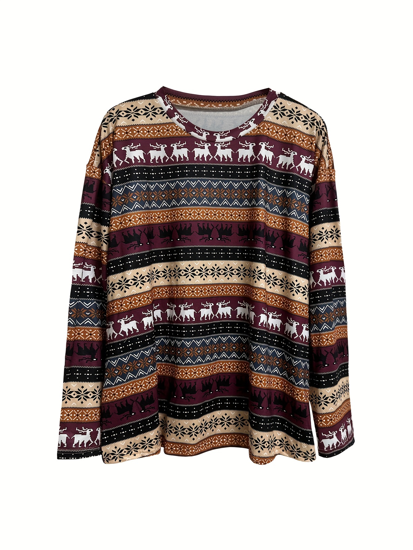 Christmas Elk & Snowflake Retro Loungewear Set