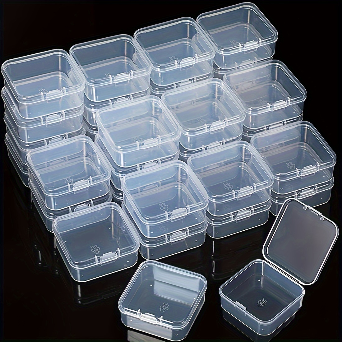  12 piezas pequeñas de plástico transparente contenedor de  almacenamiento y organizador cajas transparentes con tapa con bisagras para  almacenamiento de artículos pequeños, joyas, diamantes, accesorios de  manualidades de bricolaje : Arte