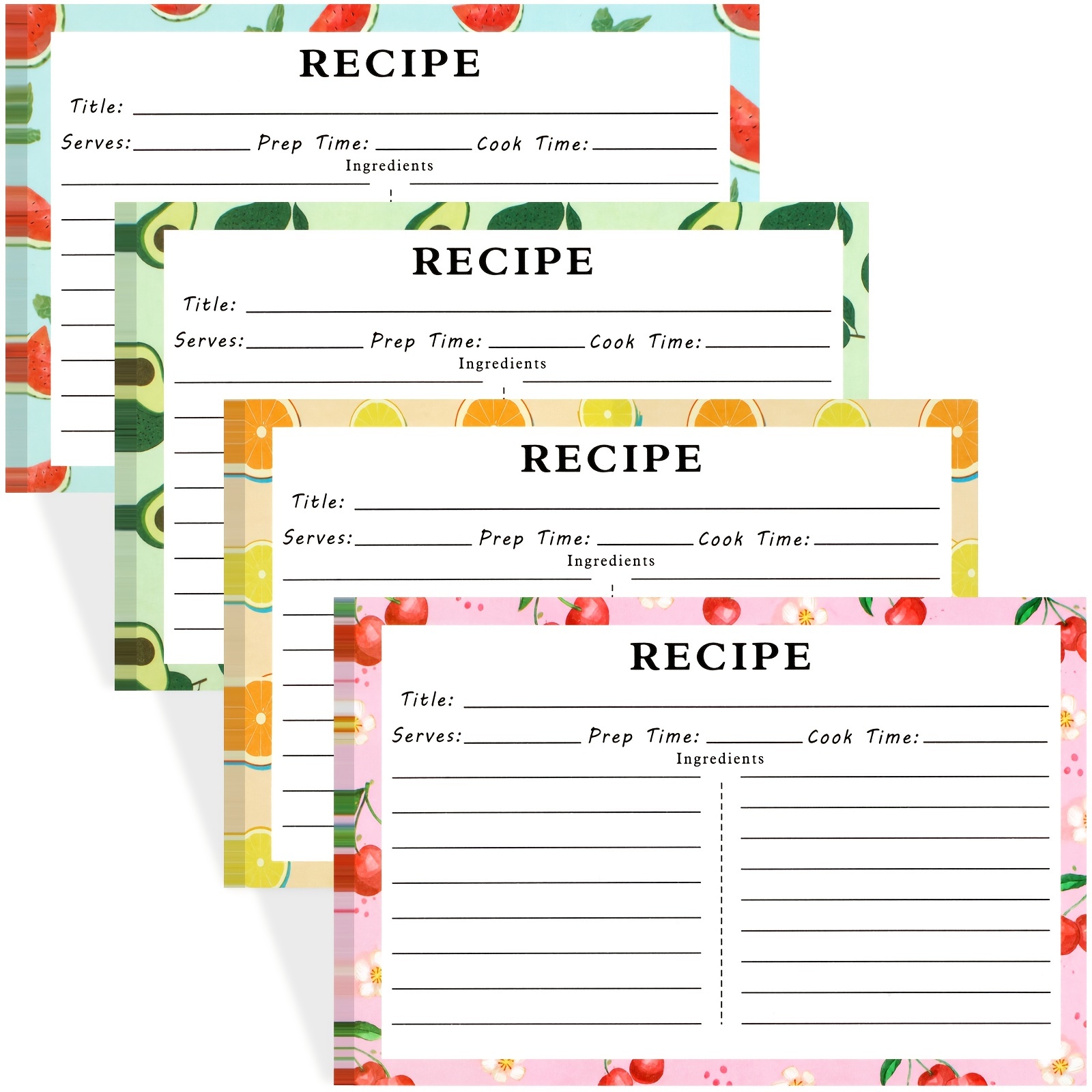 50 Double sided Printed Recipe Cards Double sided Writing In - Temu