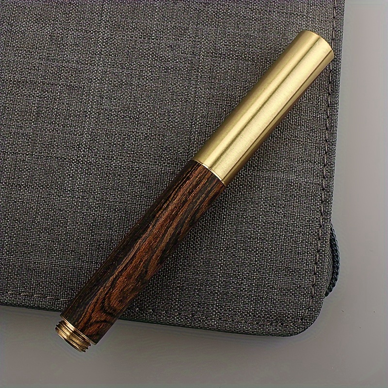 Image of Mini Fountain Pen Woodiness Ink Pen F Nib Stationery Office School Supplies Writing Gift