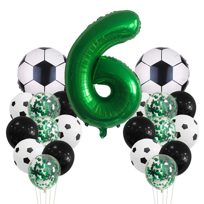 Globos de fútbol para decoraciones de fiesta de fútbol, globos grandes de  22 pulgadas, globos de fútbol de aluminio | Globo de fútbol redondo 4D 