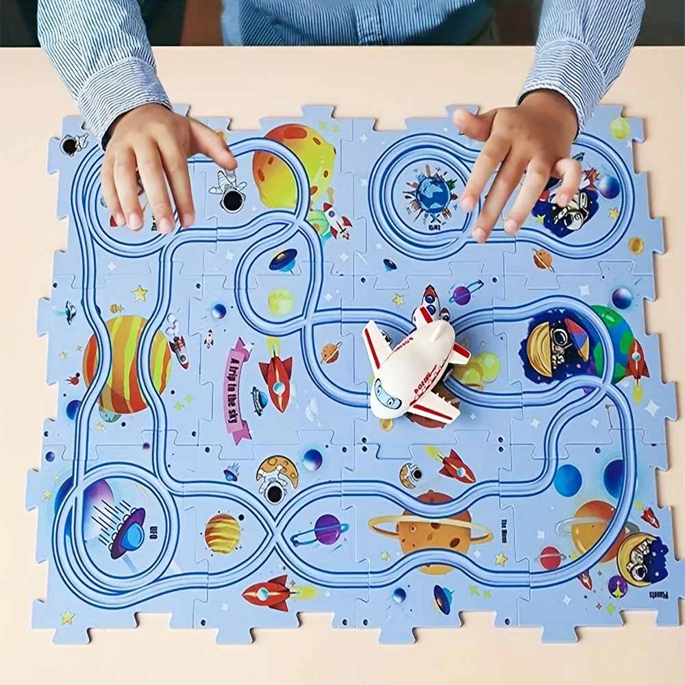 Puzzles en plastique - Ensemble de jeu de piste - Véhicule jouet - Jouets  de construction de voitures ferroviaires amusants pour enfants âgés de 3 ans  et plus - Ensemble de jouets éducatifs Montessori