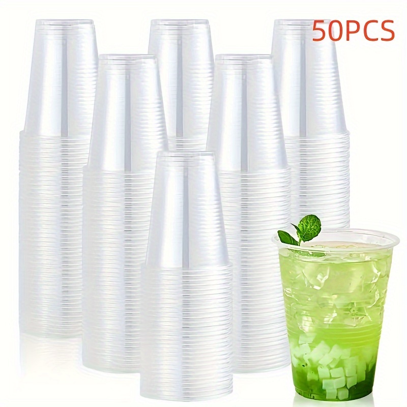 50Pcs Disposable Water Cups Cups Portable Juice Cups Transparent