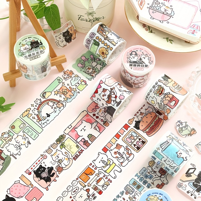 Kawaii Washi Tape Set Cartoon Decorative Tape Cute Girl Art - Temu