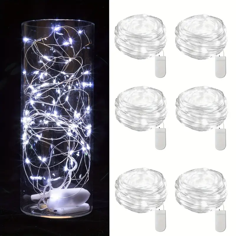 6 12pcs 6 56ft 20led fairy silver wire string lights battery powered mini led string lights for bottles indoor weddings parties gift boxes flower decorations white light warm light details 0