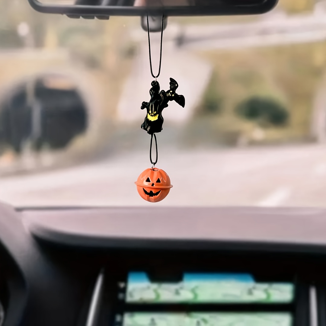  Halloween Auto Hängende Ornament, Auto Spiegel Hängen Zubehör,  Rochet Kürbis und Geist Auto Anhänger für Auto Dekoration