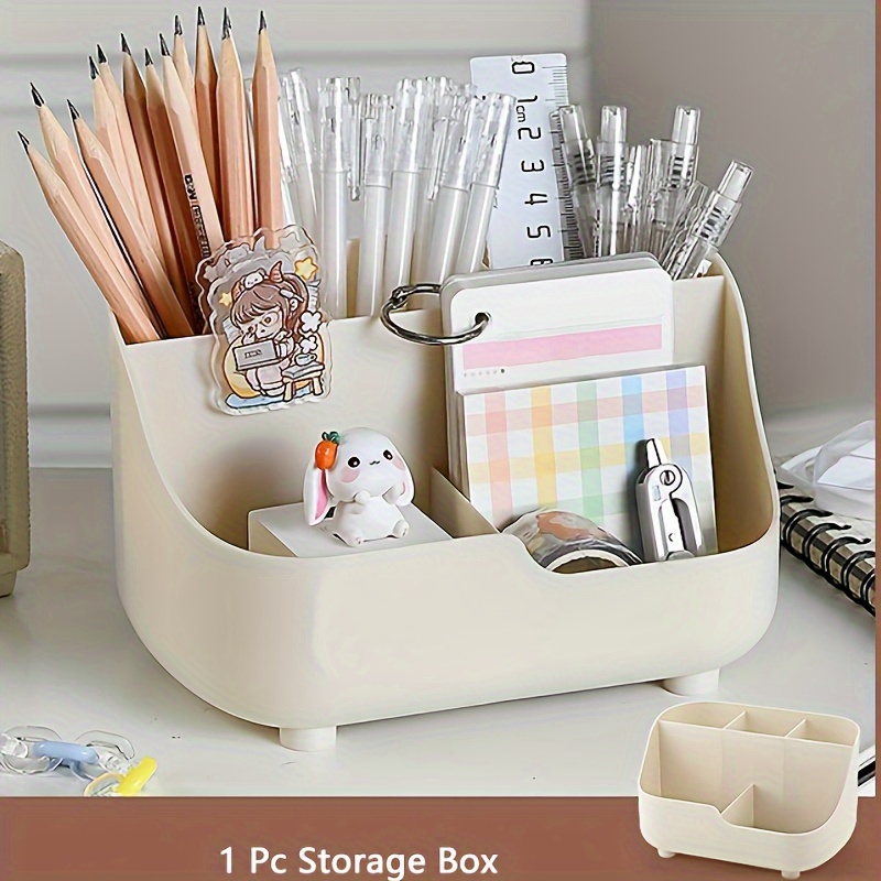 1pc Multifunctional 4 Grid Desk Top Organizer, Pen Storage Rack