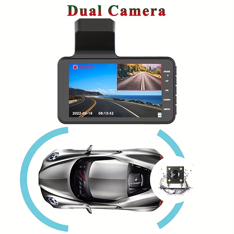 Car Dvr Dual Lens Dash Cam Video Recorder Camera For Car Pickup Truck Suv  Rv Van - Temu