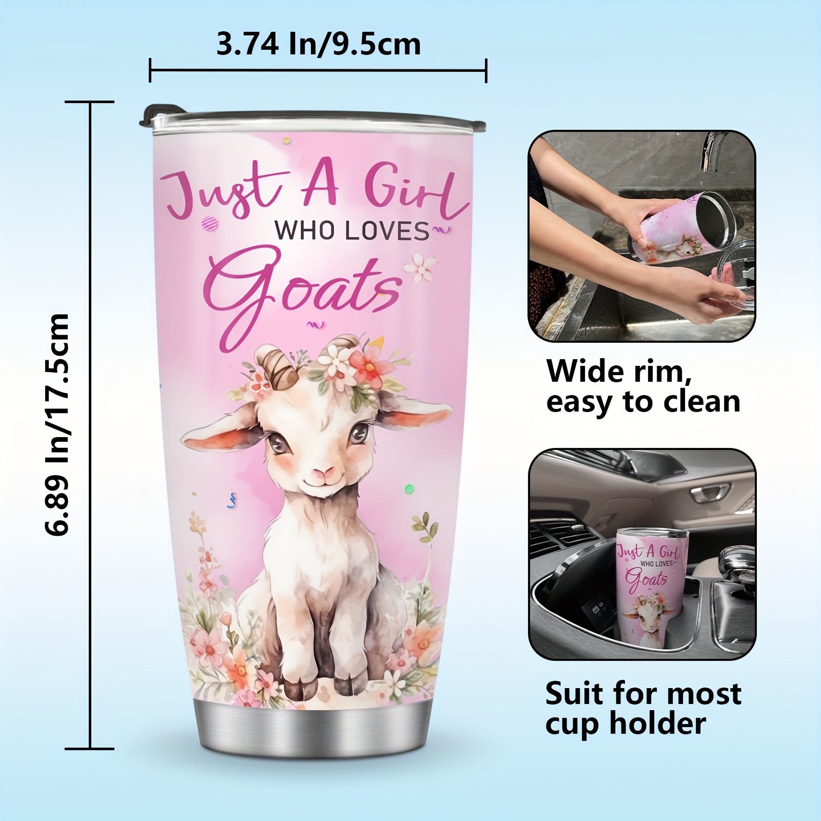 Car Cup Goat Star Tumbler With Lid And Straw Stainless Steel - Temu