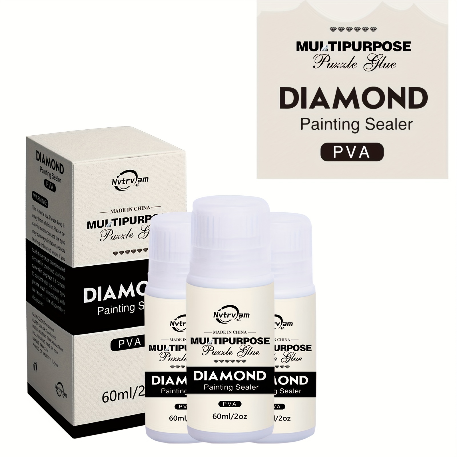 Diamond Painting Sealer With Silicone Brush 5d Diamond - Temu