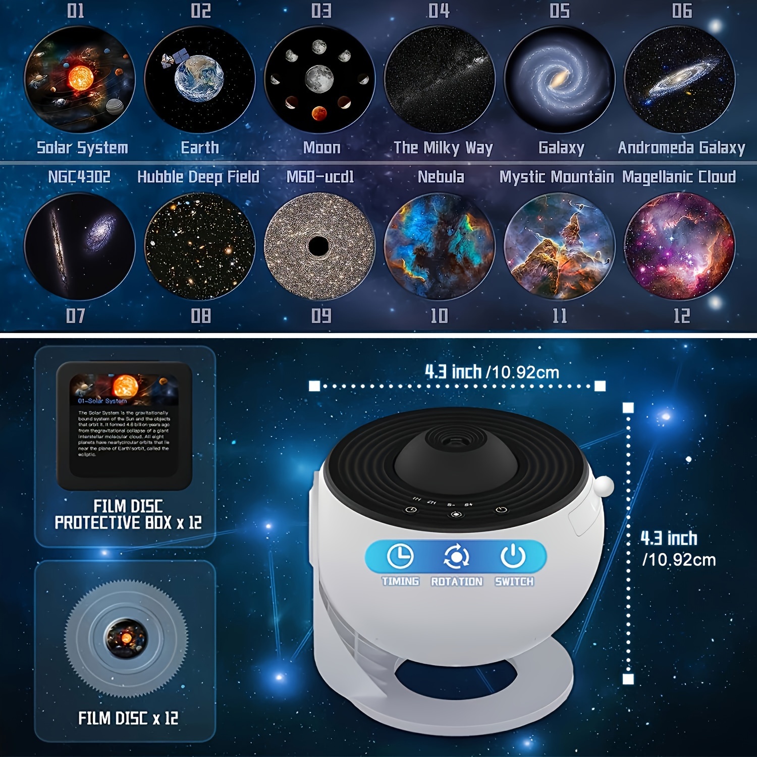 Star Night Lights Projecteur Galaxy Projecteur 360 Planétarium