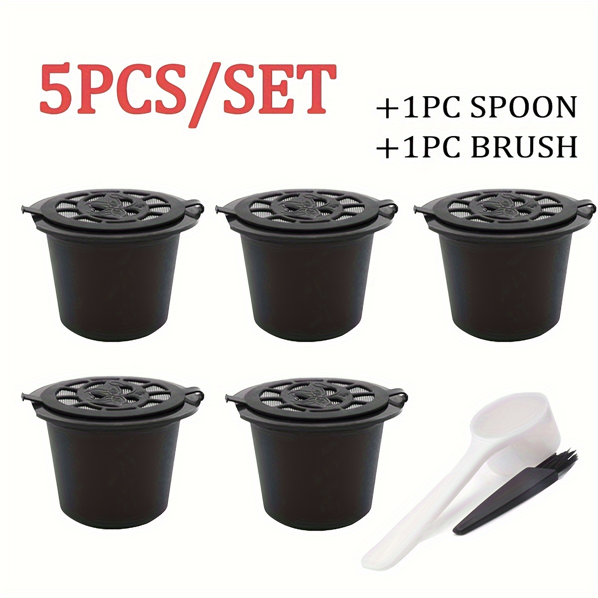 Refillable Coffee Capsule Filter with Spoon Brush Coffee Filter