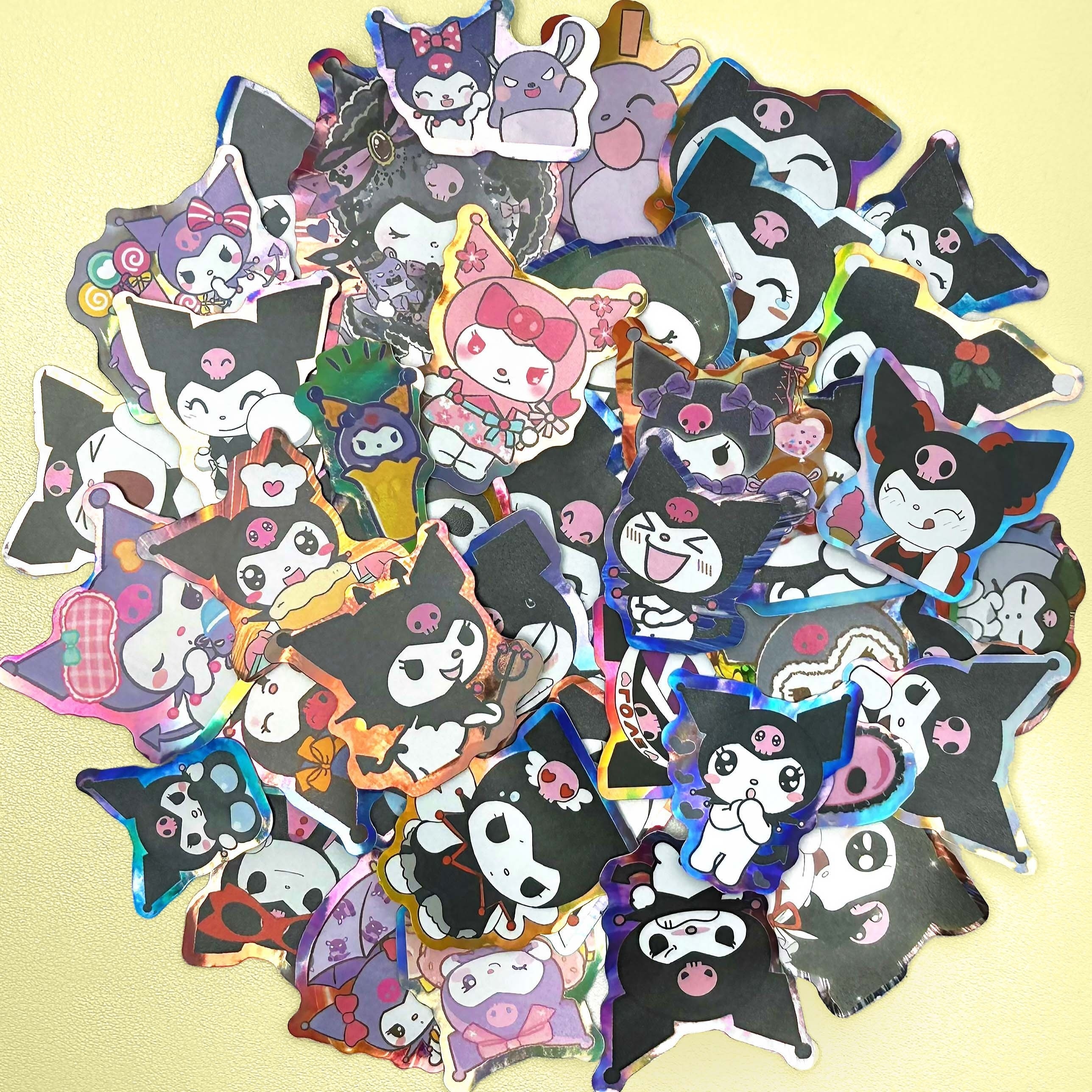 50Pcs kawaii kuromi stickers cute hello kitty sticker for laptop phone case  girls sanrio my melody anime stickers kids toys