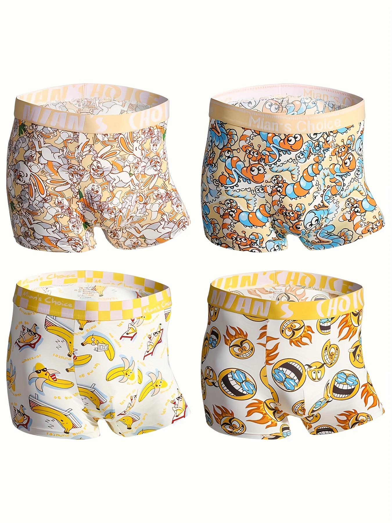 JHKKU Cartoon Cute Duck Men's Boxer Shorts Soft Breathable Boxer Briefs  Underwear Button Fly S at  Men's Clothing store