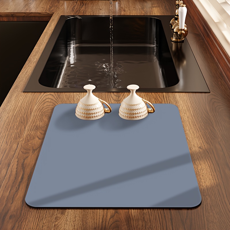Dish Drying Pad, Kitchen Countertop Absorbent Mat, Washstand Drain