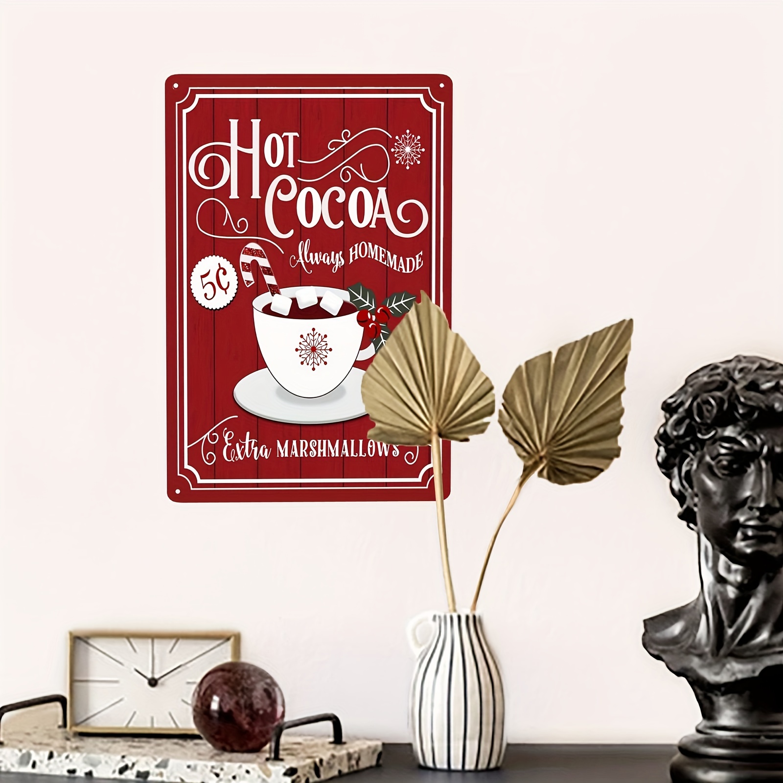 Christmas Signs Hot Cocoa Bar Metal Tin Sign Decor For Home Vintage  Christmas Coffee Cocoa Sign Hot Chocolate Bar Sign Wall Decorations Gifts  8x12