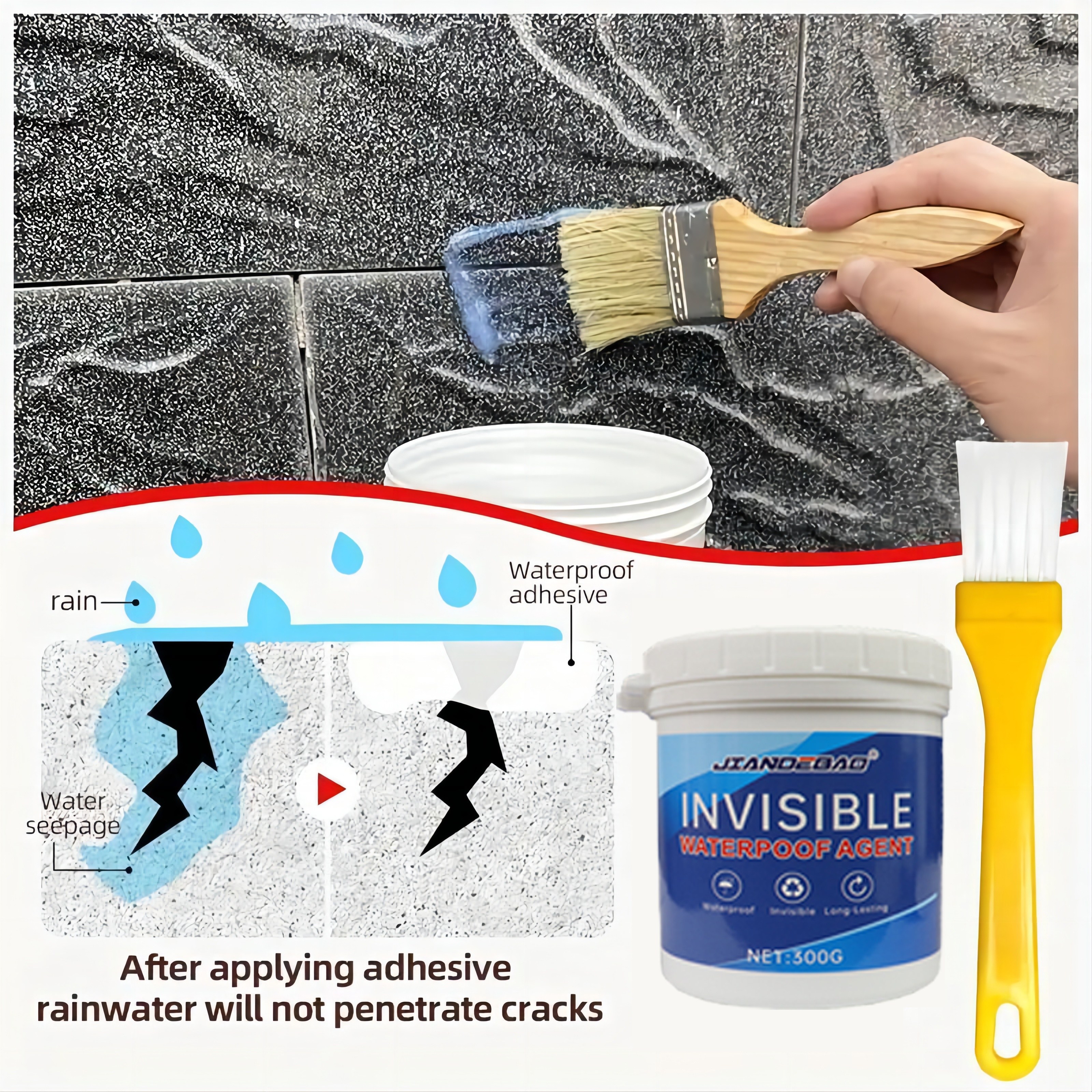Pegamento impermeable transparente para pared, pintura a prueba de fugas,  Material impermeable para azulejos de suelo