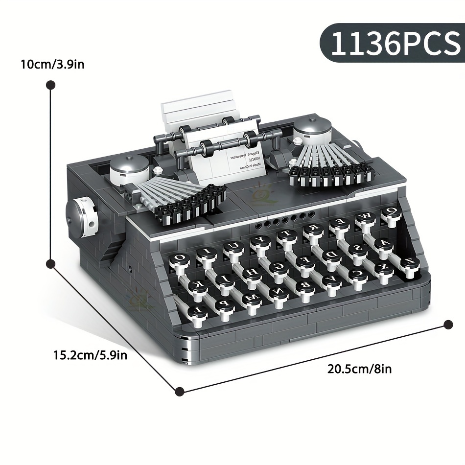 820PCS Typewriter Building Blocks Classic Creative Ideas Machine