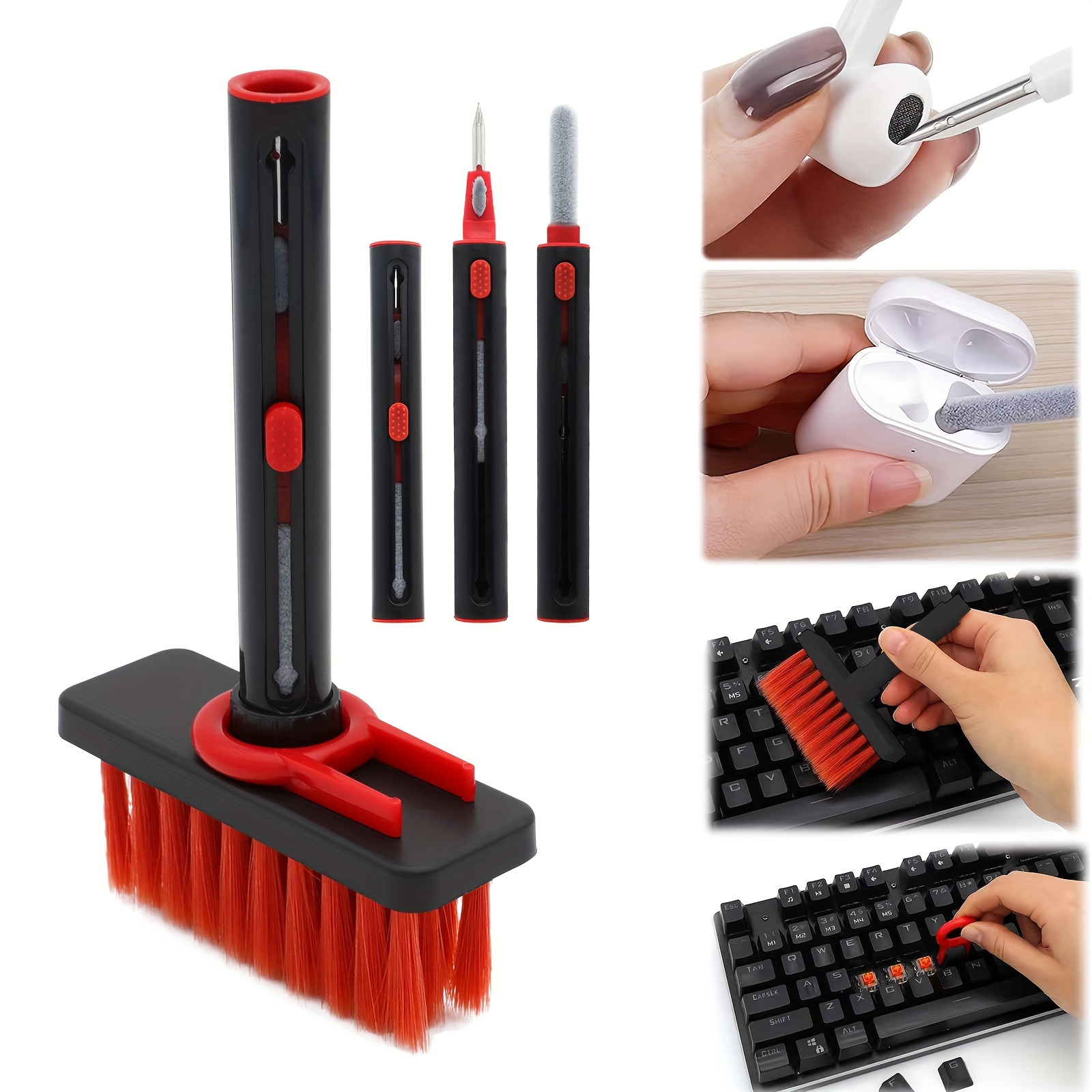 Kit de brosse de nettoyage de clavier d'ordinateur 7 en 1, stylo de  nettoyage d'écouteurs pour casque, iPad, téléphone, outils de nettoyage, Kit  d'extraction de Keycap