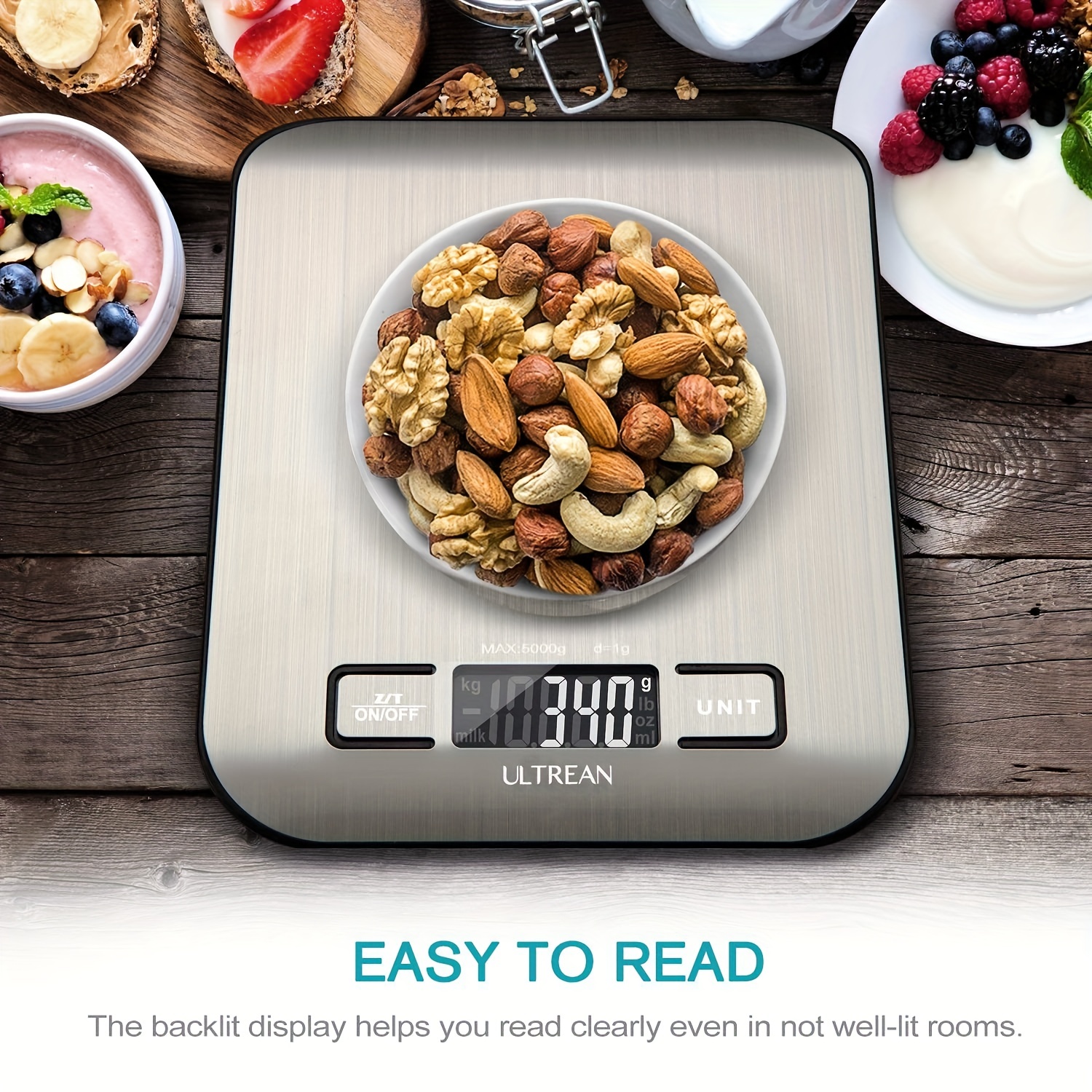 Food Scale, Kitchen Scale Multifunction Digital scale with Grams