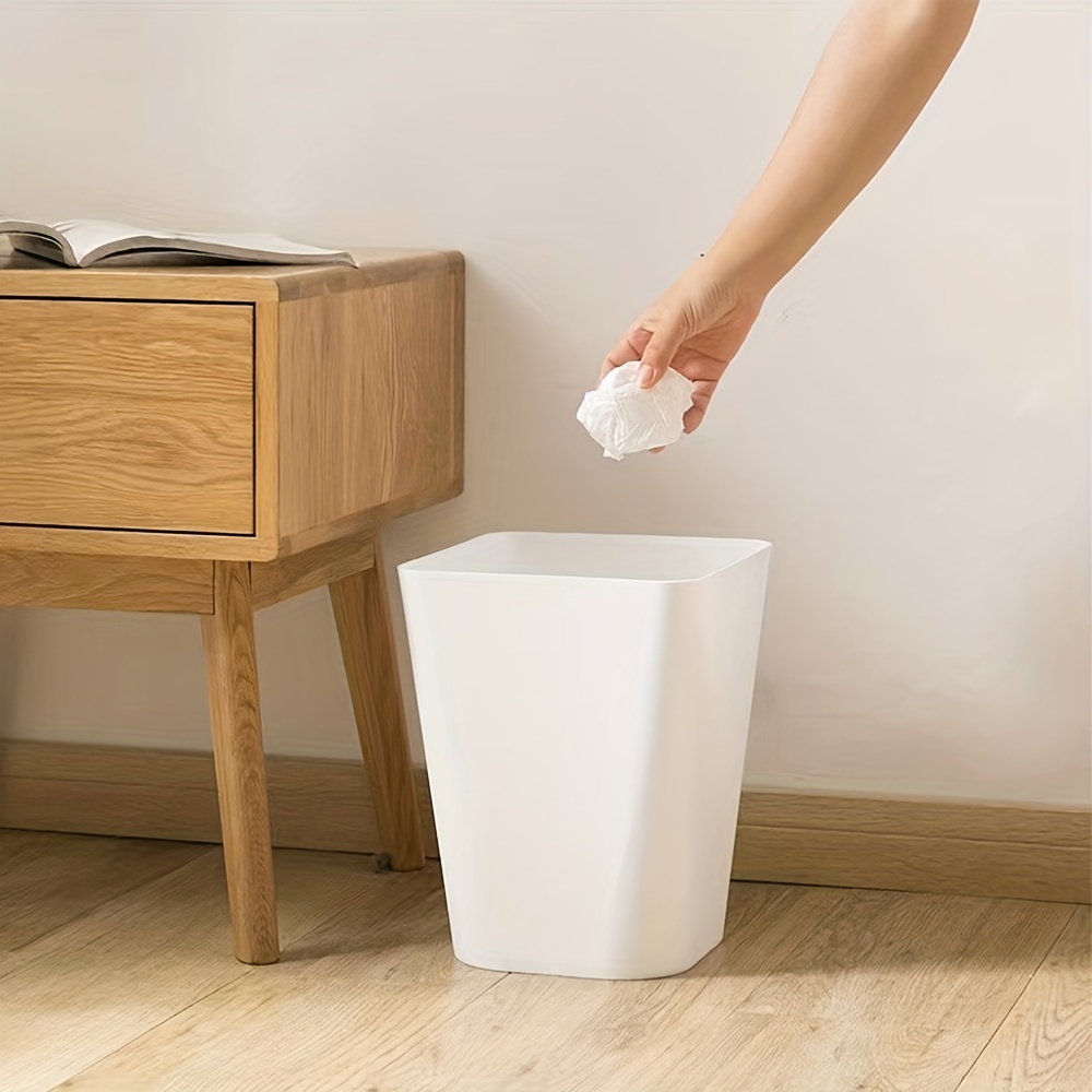 mDesign - Pequeña papelera rectangular de plástico para basura, recipiente  para basura con asas para baño, cocina, oficina en casa, dormitorio