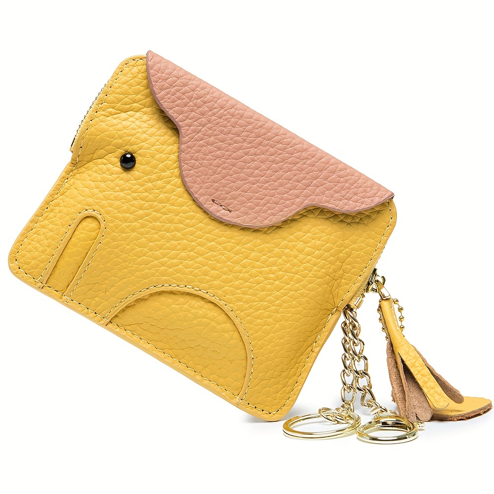 Mini Elephant Coin Purse For Women, Genuine Leather Storage Bag, Clutch  Wallet With Wristlet - Temu