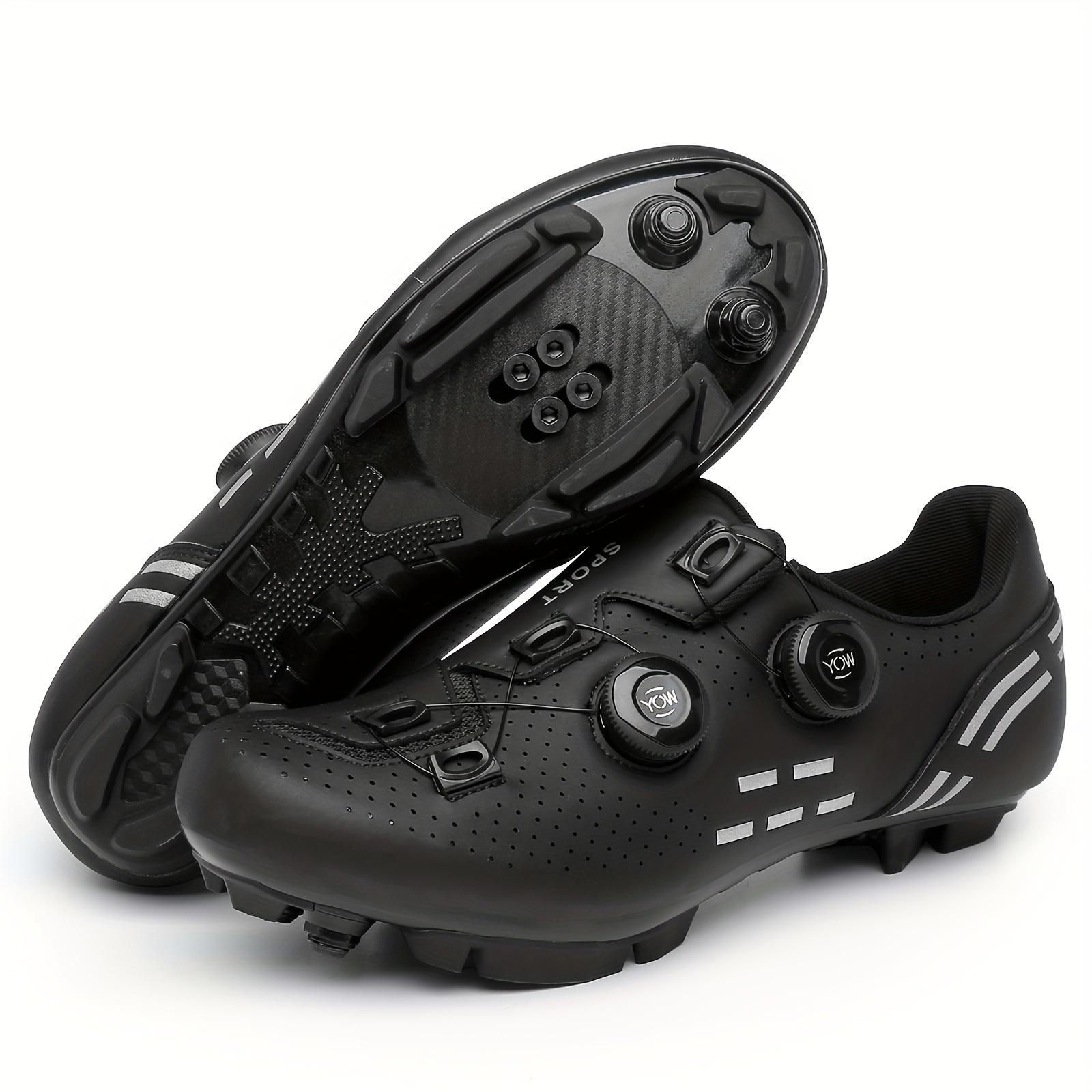 Zapatillas de Ciclismo - Zapatillas de Ciclismo MTB compatibles con calas  Transpirables Zapatillas de Bicicleta de montaña Profesionales  autoblocantes