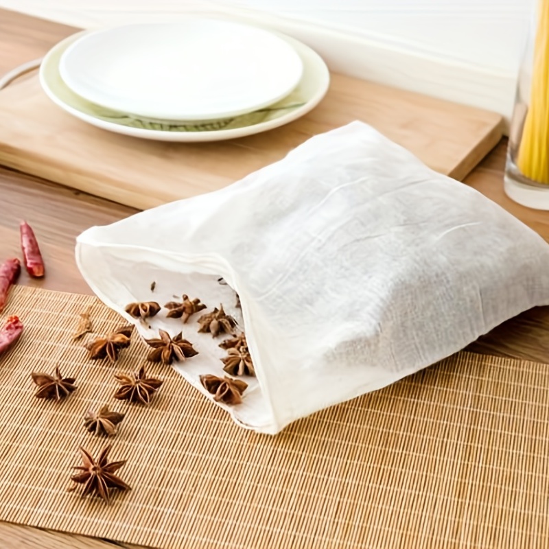 AUEAR, Reusable Drawstring Cotton Soup Bags Coffee Chinese Medicine Tea Bag Brew Bags Straining Herbs Cheesecloth Bone Broth Brew Bags Soup Gravy